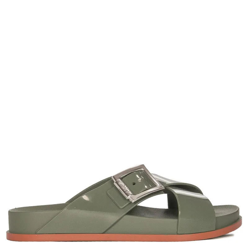 Zaxy Klapki damskie na platformie Choice Birken AD Green Zielone
