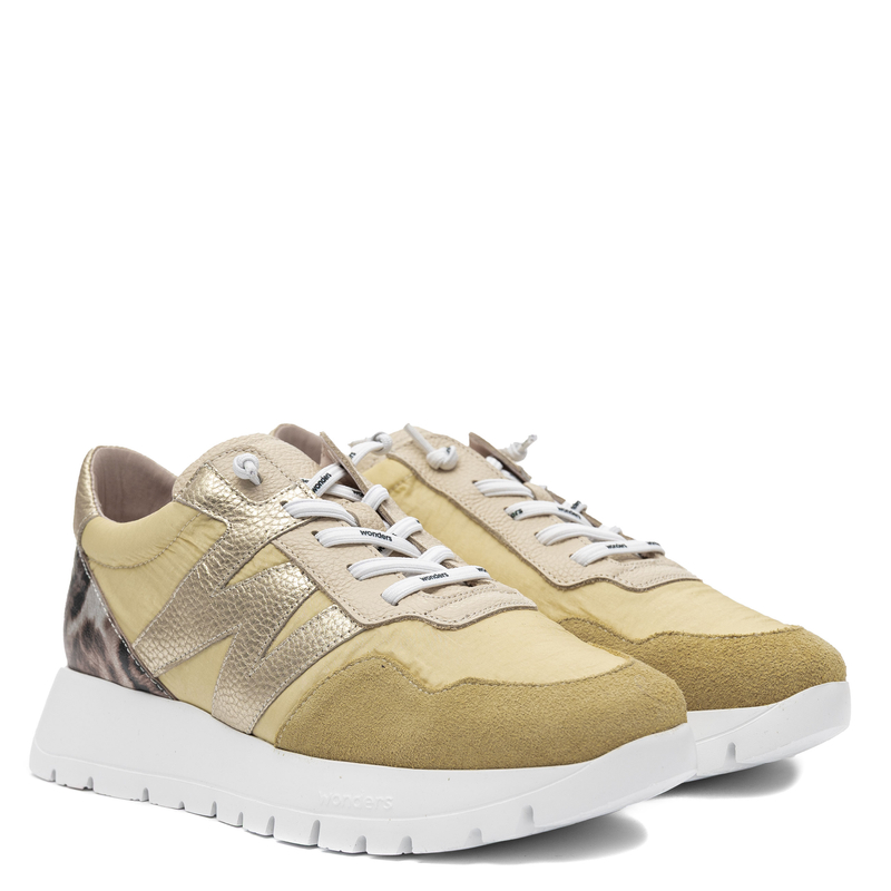 Wonders Sneakersy Damskie na Platformie Półbuty Wielokolorowe Panterka A-24100-VANILA-PL