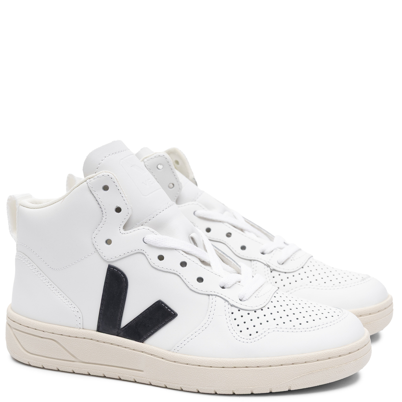 Veja Women's leather White Black high Sneakers