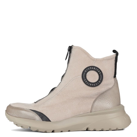 Hispanitas Platform Ankle Boots with Front Zipper Beige HI233016-C008