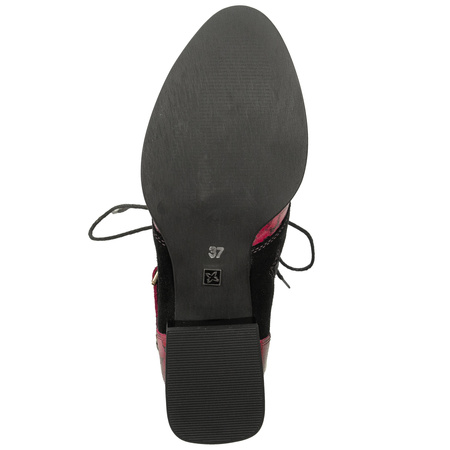 Maciejka Women's Leather Boots Pink and Black