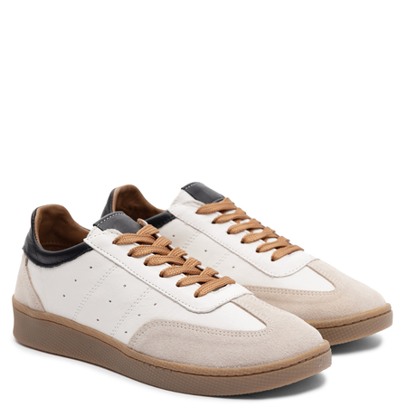 Boccato Leather Lace-Up Sneakers Classic Beige-White 500-1856-201-44-2