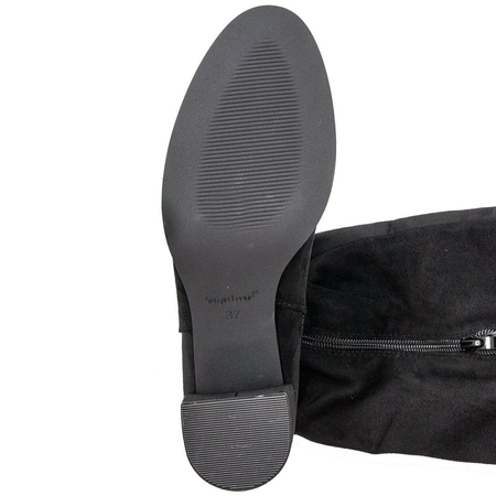 Sergio Leone KZ273 Black Knee-High Boots