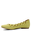 Maciejka leather laser-cut ballerinas flat heel green 01299-09/00-5
