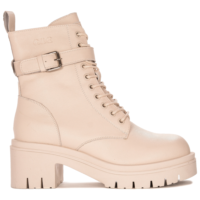 GOE Women's warm leather beige boots