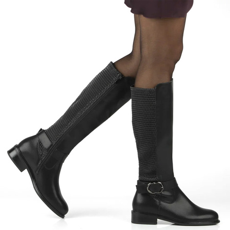 Filippo Women's black leather boots