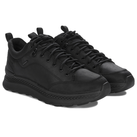 GEOX Półbuty męskie skórzane czarne Black