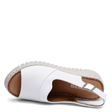 Artiker Leather Comfortable Wedge Sandals White 54C0786