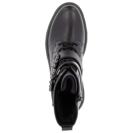 Remonte Botki Damskie Skórzane Ocieplane Black