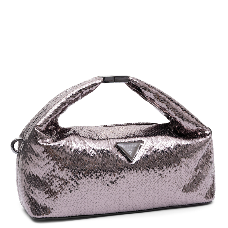 Guess Klasyczna Torebka Damska Błyszcząca HWKM2248740-PEWTER