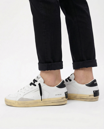Crime London Skórzane Sneakersy SK8 DELUXE Białe 17100PP6.10