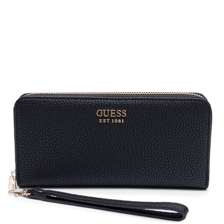 Guess Elegancki Zapinany Na Zamek Portfel Damski Z Paskiem Czarny SWPG9648146-BLACK
