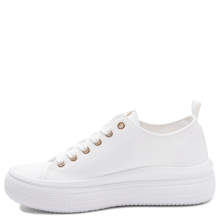 Lee Cooper Trampki Damskie na Platformie Tkanina Białe LCW-26-44-4482L