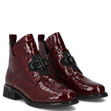 Filippo Leather Ankle Boots Burgundy DBT7191-26-BG