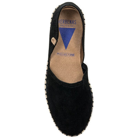 Verbenas Carmen Black Suede Leather Espadrilles CARMEN-SER-NEG