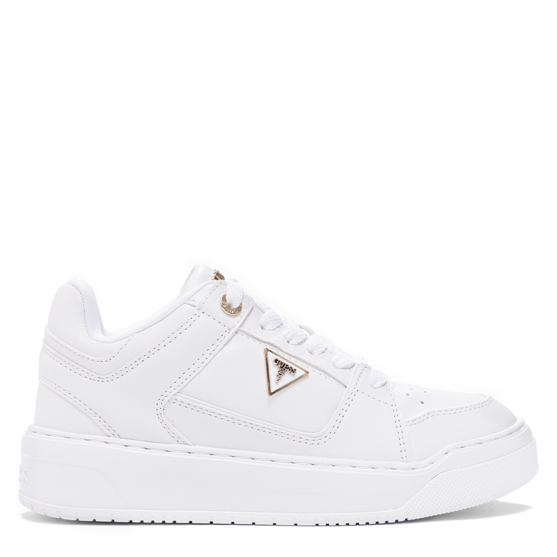 Guess Platform Sneakers With Gold Details White FLTDELELE12-WHITE