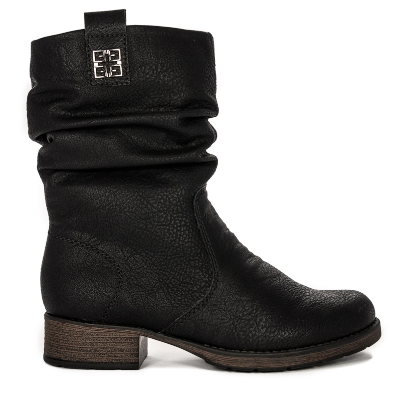 Rieker Kozaki Damskie Ocieplane Black