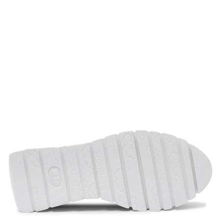 Wonders Skórzane Sneakersy na Platformie Półbuty Sportowe z Panterką Czerwony A-24100-FLAM-RAME