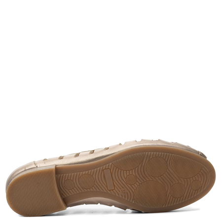 Maciejka Leather Cutout Ballet Flats Peep-Toe Gold P7540-25/00-1