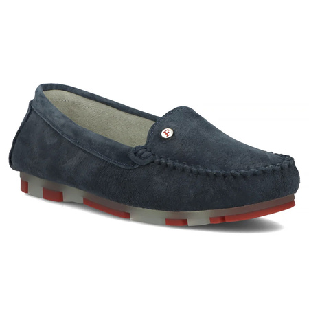 Filippo Women's Leather Moccasins Dark Blue