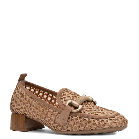 Hispanitas Woven Loafers Breathable Slip-On Low Block Heel Almond RHV264828-ALMOND