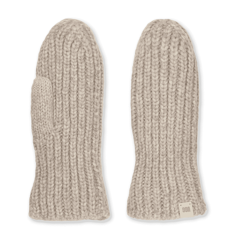Ugg Women's Chunky Rib Mitten Gloves in Light Grey