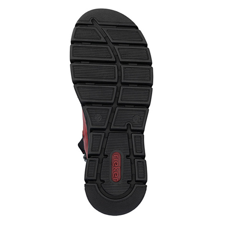 Rieker Komfortowe Antistress Botki Damskie Z Elastycznym Sznurowaniem Czerwone 55069-35-RED