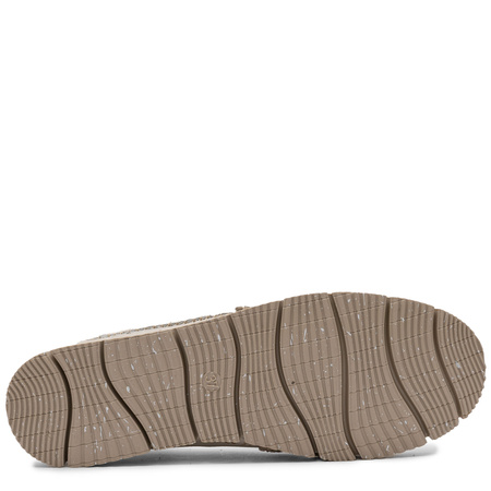 Maciejka Skórzane Wygodne Półbuty Slip-On z Kwiatowym Wzorem Beżowe 03512-69/00-0