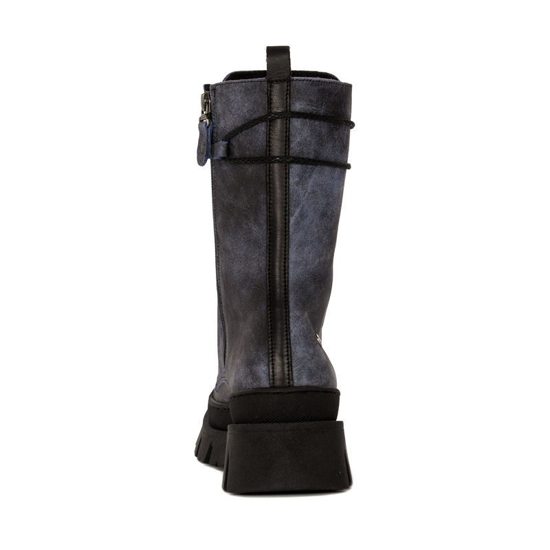Maciejka 05693-06/00-3 Blue and Black Lace-Up Boots