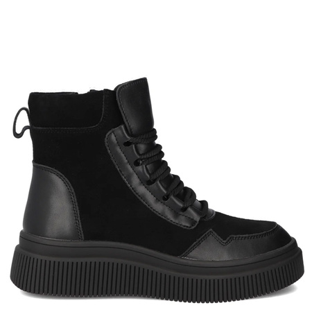 Filippo Leather Lace-Up Ankle Boots Platform Insulated Black DBT727025BK