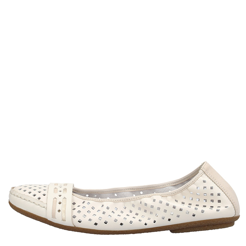 Rieker Comfortable Openwork Slip-On Flats Beige 41430-60