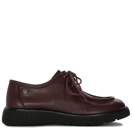 Maciejka Women’s Leather Lace-Up Shoes Platform Burgundy K7189-23/00-1