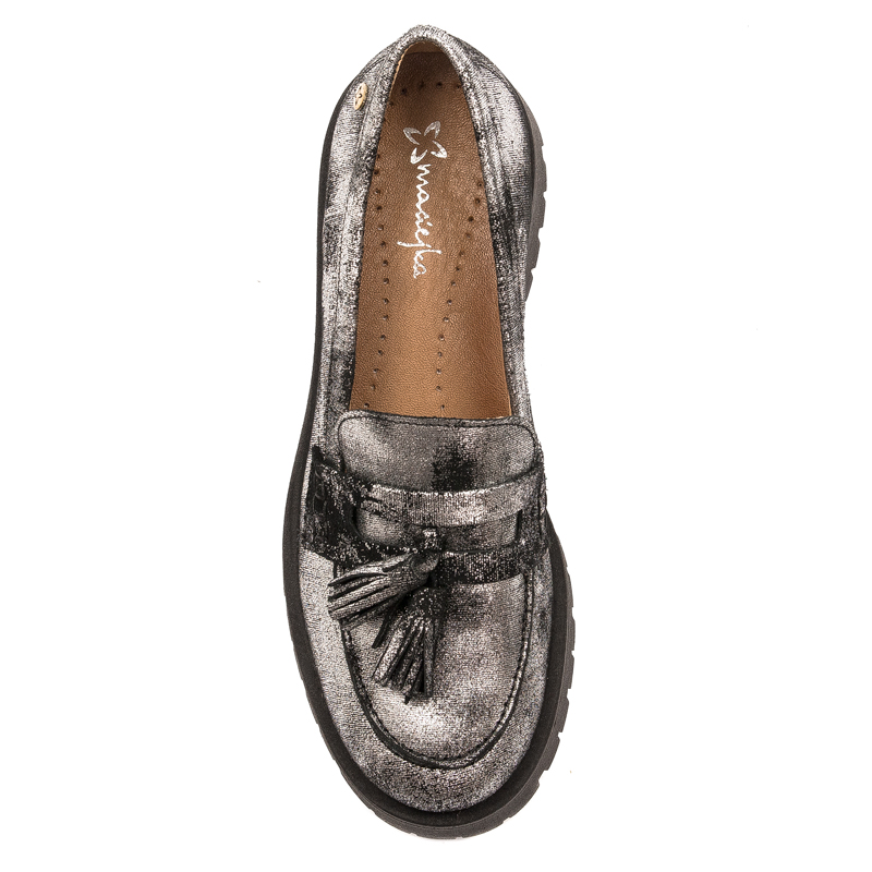 Maciejka Women's Black+Silver Shoes On Platform