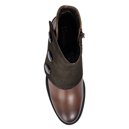 Maciejka Asymmetric Suede-Leather Ankle Boots Brown H7172-29/00-7