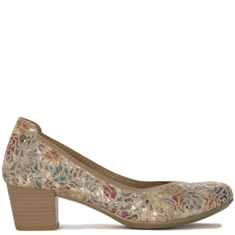 Maciejka Leather Floral Pumps Beige 04802-22/00-5