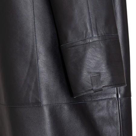 Opra Women's leather Rim Black Coat