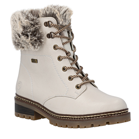 Remonte Waterproof Insulated Ankle Boots Faux-Fur Collar Beige D0B74-80