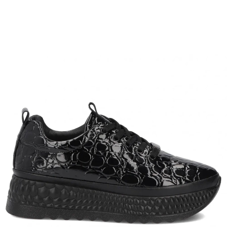 Filippo Leather Croco Platform Sneakers Black DP7284-26-BK-CR