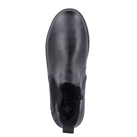 Rieker Platform Ankle Boots Zipper Women Black Y6151-00-BLACK
