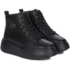 Filippo Women's Platform Leather Ankle Boots Black