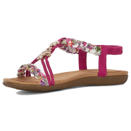 Artiker Comfort Braided Pink Jeweled Women's Sandals Fuchsia 56C1314