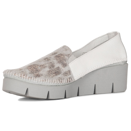 Maciejka 5814A-13/00-1 White&Silver Leather Low Shoes
