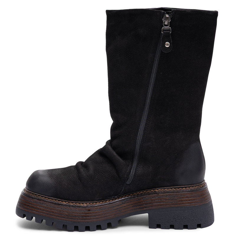 Maciejka Women's Leather Ankle Boots Platform Black 07595-01/00-8