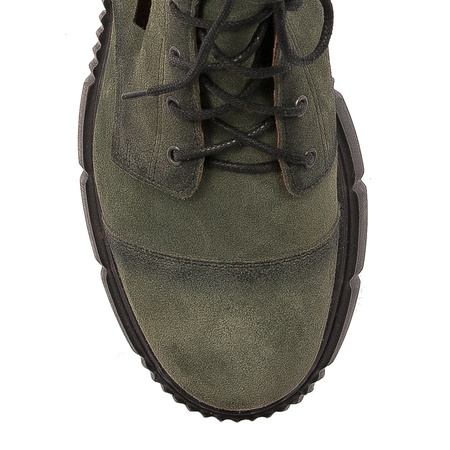 Maciejka Women's boots leather suede openwork green