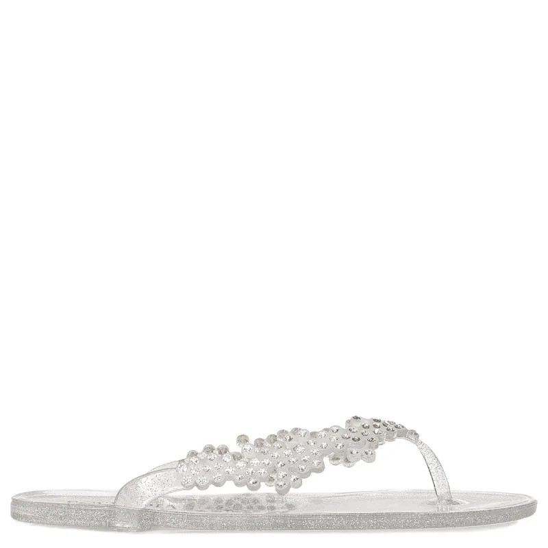 Sca'viola Women's Silver flip-flops slippers