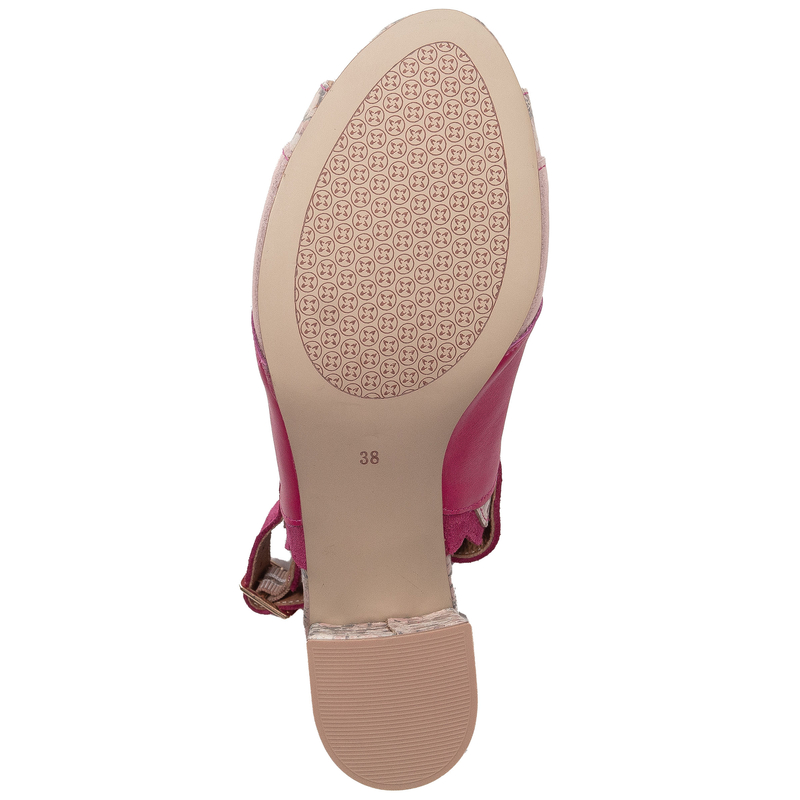Maciejka Women's Leather Heeled Pink Sandals