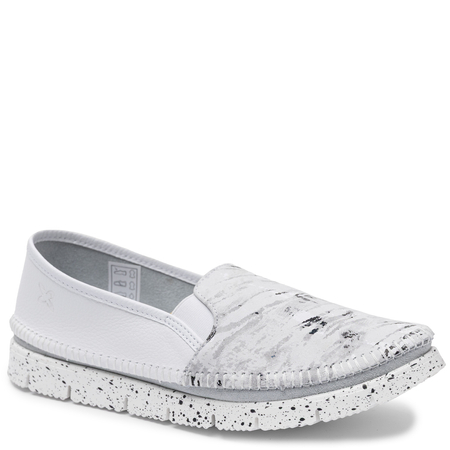 Maciejka Women's Speckled Leather Slip-On Shoes White 3512W-33/00-5