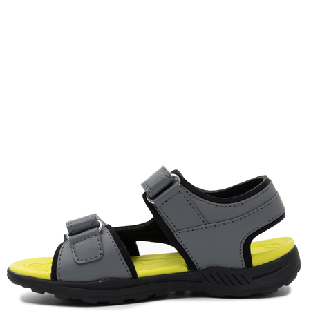 Geox Sandały Chłopięce na Rzepy Szaro-Limonkowe J455XC-C1267