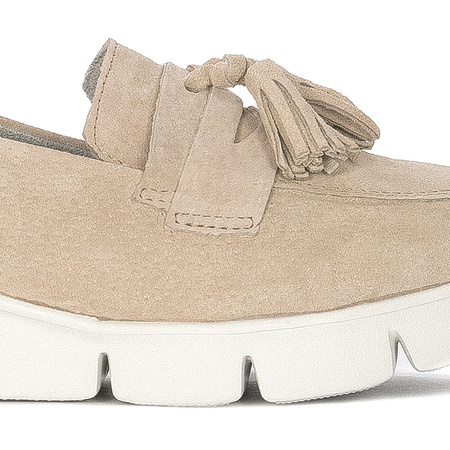 Women's Filippo suede leather shoes with beige wedges