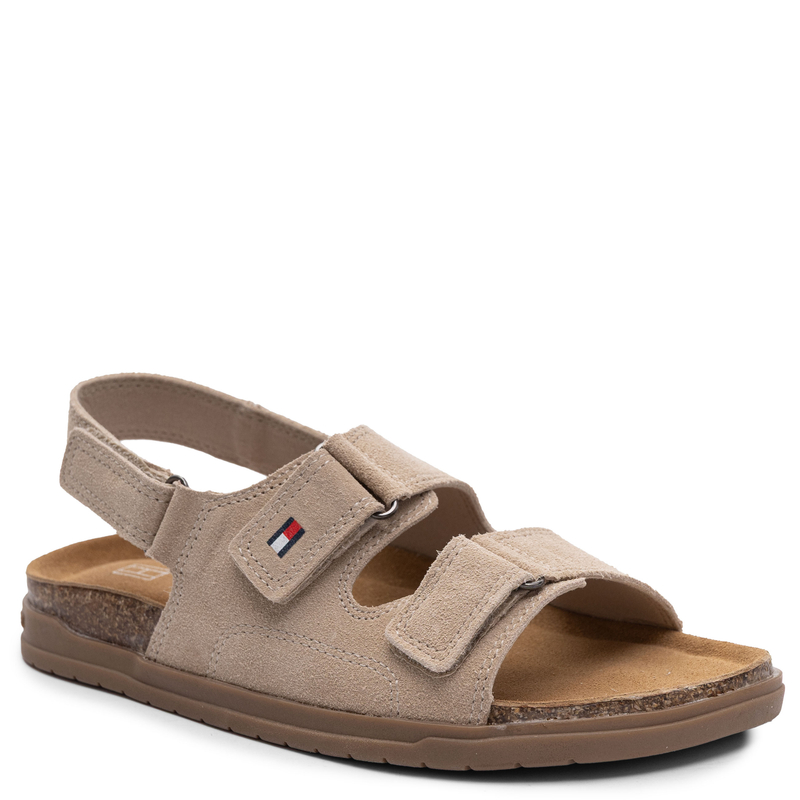 Tommy Hilfiger Leather Velcro Sandals Beige T3X2-34394-BEIGE